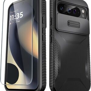 Black Rugged Smartphone Case with Screen Protector